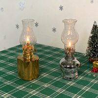 Lampe à huile en céramique de style vintage, lanterne de table plaquée or et argent, lumière décorative pour la maison, décoration de Noël