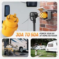 Connecteur adaptateur de prise de courant pour générateur 30A à 50A RV NEMA TT-30P à 14-50R ,AC 125V/250V