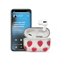 Étuis de protection transparents pour écouteurs Pro, en matériau PC, finition mate, imperméables, imprimés de dessins animés personnalisés, avec détails métalliques dorés, OEM/ODM, faible MOQ