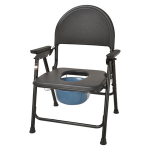 Nursing <b>Commode</b> Chair 890A <b>Folding</b> Portable Toilet Chair For Disabled Rehabilitation Black Painted Steel Pipe - Product Image 4