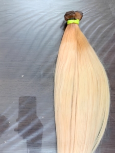 ผมต่ออินเดียแบบเส้นบาง ยี่ห้อ Salon Line  แบบ Double Drawn  ถักด้วยเครื่องจักร  แบบ Double Weft  ผมแท้เวอร์จิ้น เรมี่ - Product Image 1