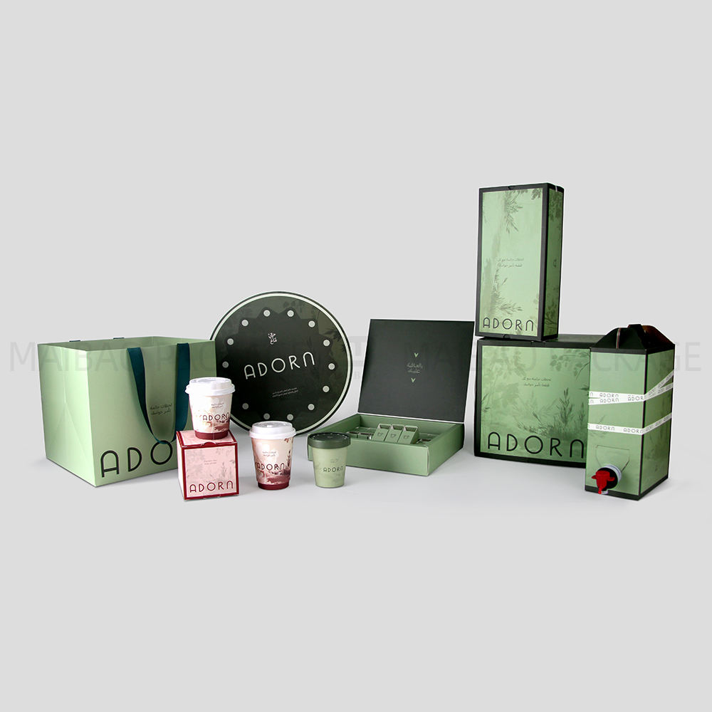 Cafetería tienda de postres colección de envases