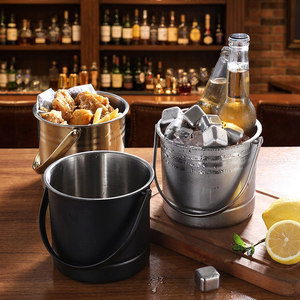 Cubo de Hielo Moderno de Acero Inoxidable para Fiestas, Bares y KTV, Enfriador de Cerveza Portátil para Barriles - Product Image 6