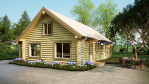 Cabaña <span class=keywords><strong>de</strong></span> <span class=keywords><strong>Madera</strong></span> Prefabricada Económica y Moderna con Altillo y Porche, 1266 Pies Cuadrados (36'x24'), Instalación Rápida para Uso como Villa - Product Image 2