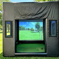 Tente de golf gonflable personnalisée pour enfants, simulateur portable pour l'intérieur et l'extérieur, jeu et entraînement en plein air, avec balles et clubs de golf pour événements et locations