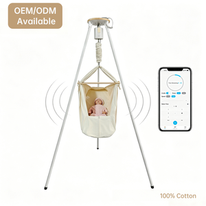 Cuna Eléctrica Portátil para Bebé con Soporte de Trípode, Control por Aplicación, 100% Algodón, Columpio Automático para Bebés de 0 a 18 Meses - Product Image 3