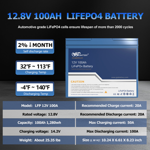 GSP 12V 100Ah LiFePO4 <b>Battery</b> 1280Wh Deep Cycle Lithium <b>Battery</b> Built-in BMS For Solar Energy Storage <b>UPS</b> RV Boat Car Home Power - Product Image 6