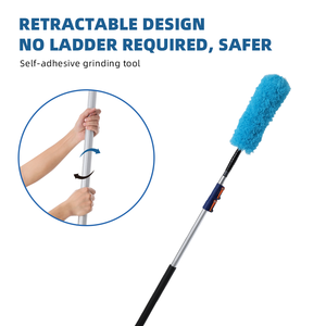 High Quality Household Cleaning Tool Extra-Long Aluminum Alloy Telescopic Flexible Fiber Duster for Bathroom