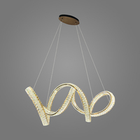 Lustre LED moderne en cristal torsadé en spirale, luminaire suspendu en forme de ruban artistique, lampe de plafond créative irrégulière