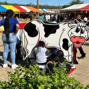 Juego de Competición de Ordeño de Vacas de PVC, Interactivo, Doble Carrera, para Eventos al Aire Libre, Carnavales <span class=keywords><strong>Públicos</strong></span>, Fiestas y Parques Infantiles - Product Image 2