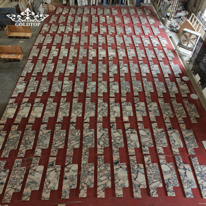 Dalles de marbre rose Calacatta d'Italie découpées sur mesure en gros par GOLDTOP pour les projets de comptoirs modernes d'hôtels commerciaux - Product Image 1