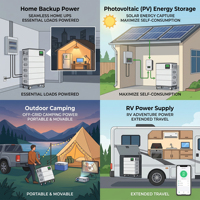 Batterie LiFePO4 51,2 V 200 Ah 10,24 kWh Système de stockage d'énergie domestique tout-en-un empilable 200 Ah-500 Ah Batterie solaire CAN BMS MSDS