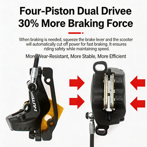 Freno de Disco Hidráulico Magnético de 4 Pistones NUTT para Scooter Eléctrico, Bicicleta Eléctrica Plegable, Bicicleta Eléctrica de Litio - Product Image 4