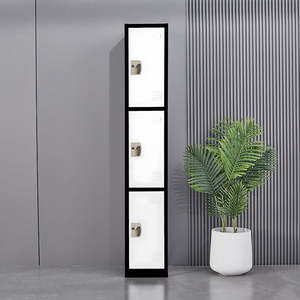 خزانة ملابس مفردة 3 أبواب خزانة 3 أبواب خزانة فولاذية واحدة Almirah واحدة صالات رياضية - Product Image 4