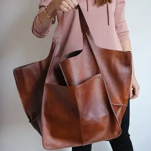 토트 백 2021 새로운 간단한 대형 가방 부드러운 가죽 대용량 독점적으로 독특한 스타일의 핸드백