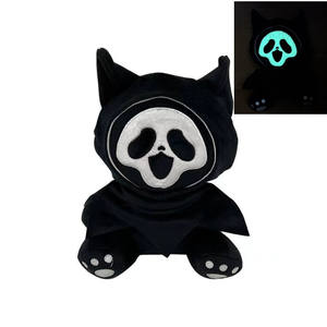Glow-in-the-Dark bordado Grim Reaper peluche Halloween juguete de peluche Scream efecto de sonido Super suave oso alivio del estrés PP algodón - Product Image 2