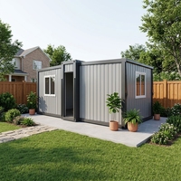Cabane modulaire préfabriquée isolée à 2 chambres pour abri de jardin, mini-maison et maison conteneur extensible