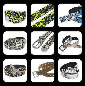 <span class=keywords><strong>Ceinture</strong></span> ovale tendance avec boucle en acier inoxydable STSS pour hommes, accessoires en cuir de <span class=keywords><strong>serpent</strong></span> bleu - Product Image 2