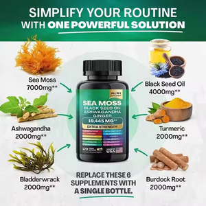 Complément alimentaire Shilajit Sea Moss Ashwagandha 16 en 1, capsules végétales extra-fortes pour hommes, soutien immunitaire - Product Image 4