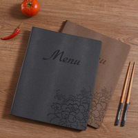 Guía de Servicios de Hotel, Menú, Lista de Comidas y Lista de Precios de Bebidas, Personalizada, con Cubierta de Cuero PU, con Bolsillo Transparente A4