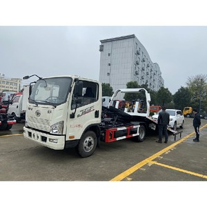 High Quality FAW 4x2 Sliding Platform Wrecker Tow <b>Truck</b> 5 Ton Rollback Tow <b>Truck</b> <b>Flatbed</b> Wrecker China Factory Direct Sell - Product Image 1