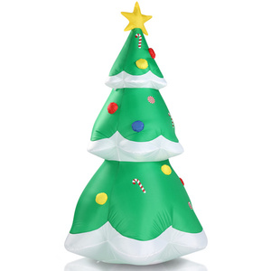 Sapin de Noël gonflable lumineux DB 6,9 pieds avec lumières LED, décorations de jardin extérieur, base autoportante, multicolore, éclat chaud - Product Image 3