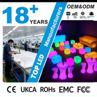 Ensemble table et chaises LED lumineuses COOLQNG pour mobilier de bar extérieur et usage hôtelier – Durable et écologique