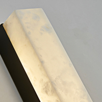 Applique murale en marbre véritable espagnol, bande de cuivre, pour salon, télévision, porche, escalier, en plâtre flocon de neige et albâtre