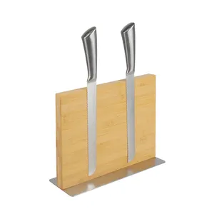 Di Legno di bambù Blocco Magnetico Potente Magnete Coltello Gancio Coltello Del Basamento Per Coltelli Da Cucina