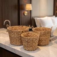 Paniers de rangement multifonctionnels pour bateau avec poignées - Organisateurs en jacinthe d'eau naturelle tressée pour couvertures, chambre à coucher