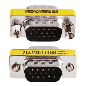 Mini adaptateur de connecteur VGA DB15 Pin HD mâle-mâle pour changer le genre du signal - Product Image 1