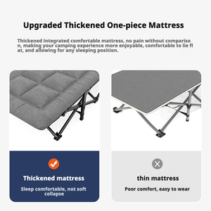 Lit pliable moderne et léger avec cadre en acier et <span class=keywords><strong>matelas</strong></span> <span class=keywords><strong>intégré</strong></span>, facile à transporter, pour le camping en extérieur, la chambre à coucher et l'hôpital - Product Image 5