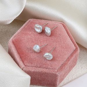 Amelia เครื่องประดับต่างหูมุกธรรมชาติแบบไม่สม่ำเสมอต่างหูสีขาวบาร็อคเงินสเตอร์ลิง S925 - Product Image 4