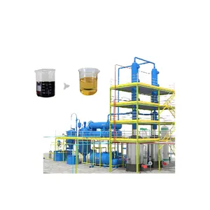 Waste tyre plastic pyrolysis oil distillation plant used motor oil to diesel oil refinery equipment