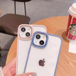 Custodia protettiva antiurto trasparente per fotocamera in metallo di lusso per <span class=keywords><strong>iphone</strong></span> <span class=keywords><strong>13</strong></span> <span class=keywords><strong>Pro</strong></span> <span class=keywords><strong>Max</strong></span> <span class=keywords><strong>13</strong></span> 12 12 <span class=keywords><strong>Pro</strong></span> <span class=keywords><strong>Max</strong></span> 11 Cover trasparente di colore <span class=keywords><strong>rosa</strong></span> - Product Image 4