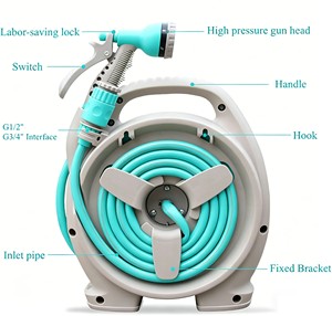 Enrouleur rétractable portable avec buse de pulvérisation, léger, pour l'eau domestique - Product Image 2