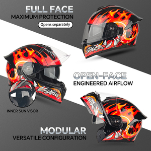 Vente d'usine Casque de <span class=keywords><strong>moto</strong></span> modulaire intégral homologué DOT à double visière relevable <span class=keywords><strong>Venom</strong></span> Casco Para <span class=keywords><strong>Moto</strong></span> OEM Casco - Product Image 5
