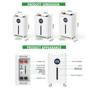 Système d'énergie solaire domestique au lithium-ion 48V 100Ah 5KWh, ensemble de batteries de qualité IP65 avec BMS, couverture complète du réseau 200Ah 300Ah 10KWh 15KWh - Product Image 4