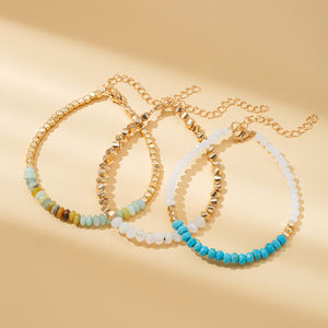 สร้อยข้อมือลูกปัดหินธรรมชาติทรงเหลี่ยมเล็กๆ สไตล์เกาหลี น่ารัก ประณีต ทำจากคริสตัลแท้ สำหรับผู้หญิง เสริมสร้างมิตรภาพ - Product Image 4