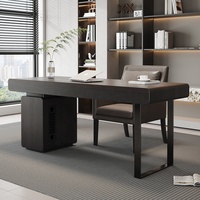 Bureau de luxe en bois massif avec tiroirs Bureau d'ordinateur Rangement de bureau à domicile Design ergonomique moderne