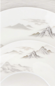 Service de table en céramique motif montagne, style chinois traditionnel, pour cadeau de mariage, vente en gros sur mesure - Product Image 6