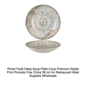 Assiette Creuse Fade Coup Ø 28 cm en Porcelaine Fine Premium avec Impression Numérique Rinart - Product Image 2