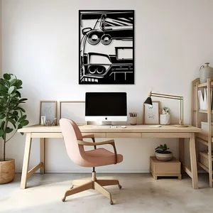Décoration murale moderne en métal style Art Déco, silhouette de voiture, cadeau pour les passionnés d'automobile, décoration de <span class=keywords><strong>garage</strong></span> et de maison, art mural de course - Product Image 1