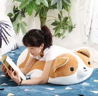 Oreiller en peluche de poupée Corgi en polyester super doux, conception pondérée d'ours de style Pap pour soulager le stress, doublure en maille brodée en coton PP