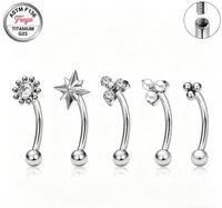 High-End F136 Titanium Alloy Puncture Eyebrow Ear Daith Earrings Strud G23 Simple Basic Fashion Navel Ring Piercing Jewelry