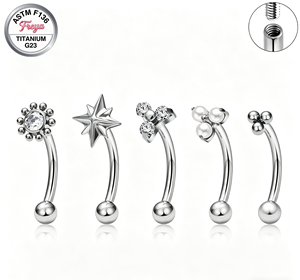 Bijoux <span class=keywords><strong>de</strong></span> piercing haut <span class=keywords><strong>de</strong></span> gamme <span class=keywords><strong>en</strong></span> alliage <span class=keywords><strong>de</strong></span> titane F136 et G23, pour sourcil, oreille, Daith, Strud et anneau <span class=keywords><strong>de</strong></span> nombril, style simple et basique - Product Image 3