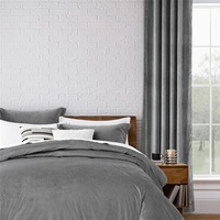 Juego de ropa de cama con certificado BSCI, cortina de terciopelo a juego, color liso, venta directa de fábrica