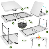 Ensemble table et chaises pliantes en plastique pour extérieur, 180 cm/240 cm, pour bureau, mariage, repas et usage domestique