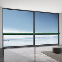 Système de fenêtres coulissantes panoramiques en aluminium à rupture de pont thermique personnalisées, grande vue, verre trempé, pour villa extérieure