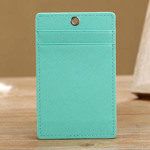 新しい牛革IDホルダーオフィスIDプロテクターケース会社許可バスメトロカード銀行カード男性と女性のためのバッジホルダー - Product Image 2